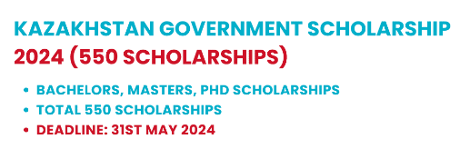 550 Kazakhstan Government Scholarship 2024 in Kazakhstan