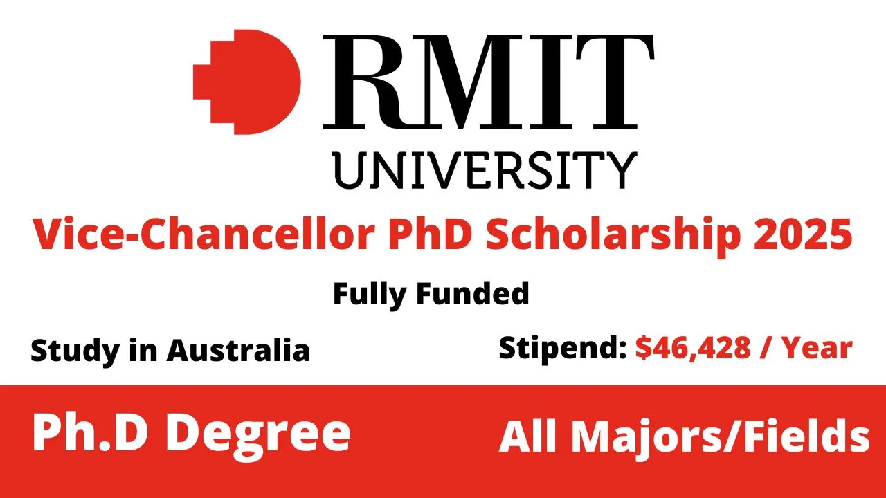 Vice-Chancellor PhD Scholarship at RMIT University 2025, Australia