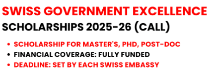 Switzerland Government Excellence Scholarships 2025-26